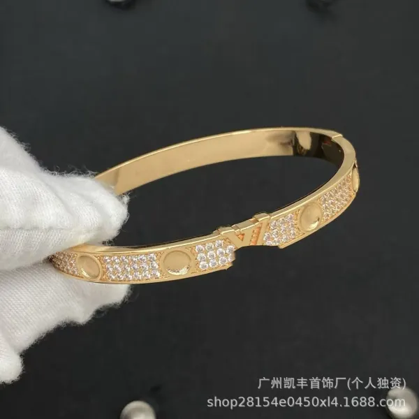 Design Flower Motif Gold-Tone Cuff Bracelet with Crystal Accent Jewelry - 24