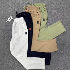 Men's cotton and linen summer thin straight leg long pants, men's youth plus size loose casual pants