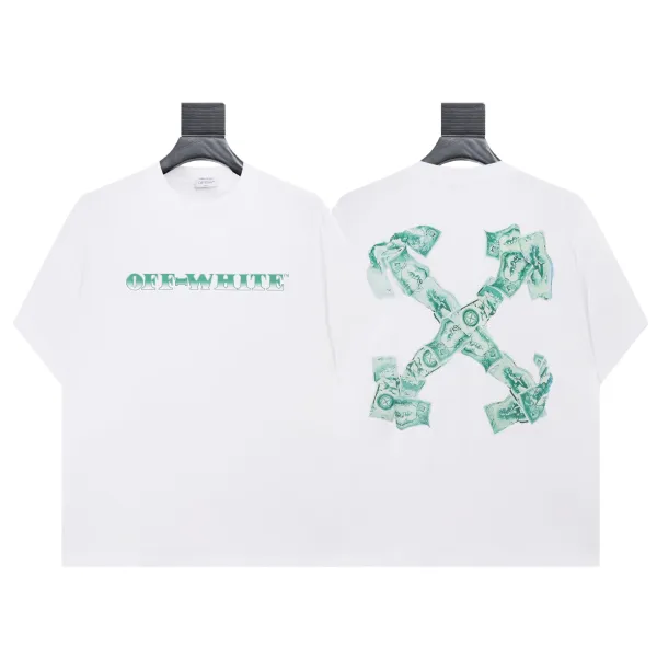 Off-White Money Print T-Shirt White - 1