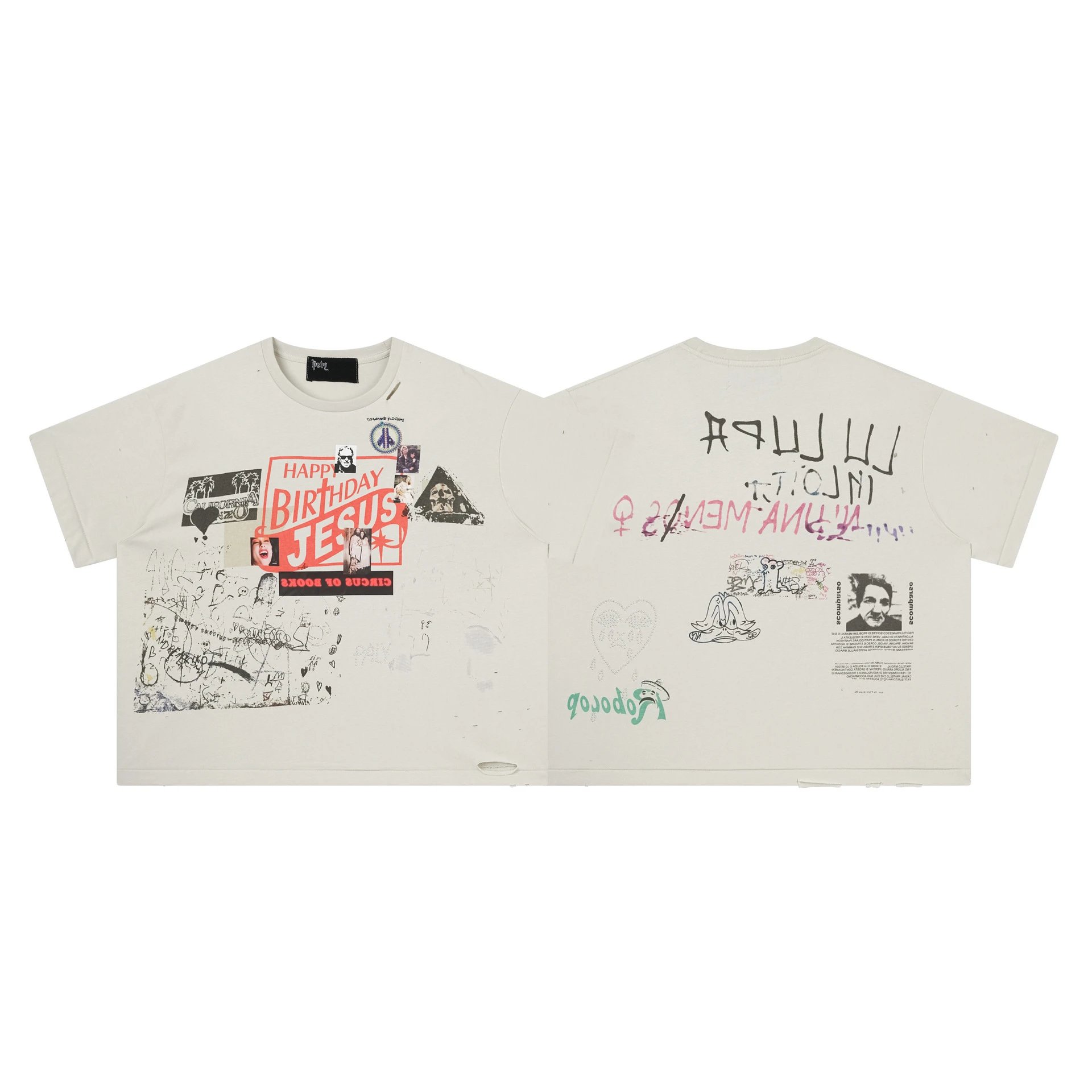 New Cartoon Graphic Crew Neck Pullover Short Sleeve Tee for Men and Women