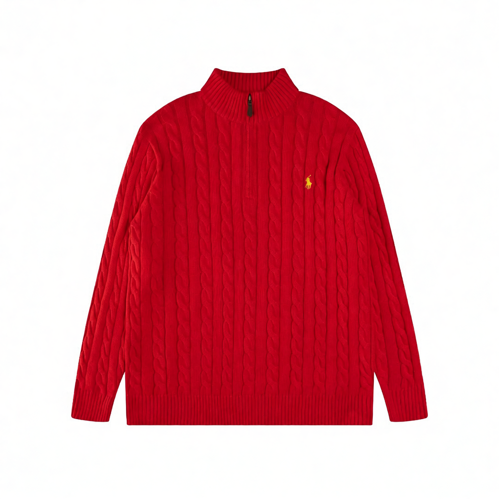 Bright Red with Gold Logo
