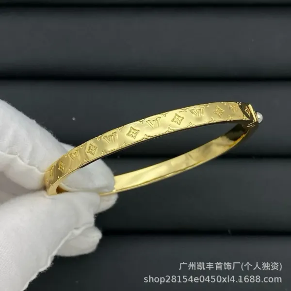 Design Flower Motif Gold-Tone Cuff Bracelet with Crystal Accent Jewelry - 29