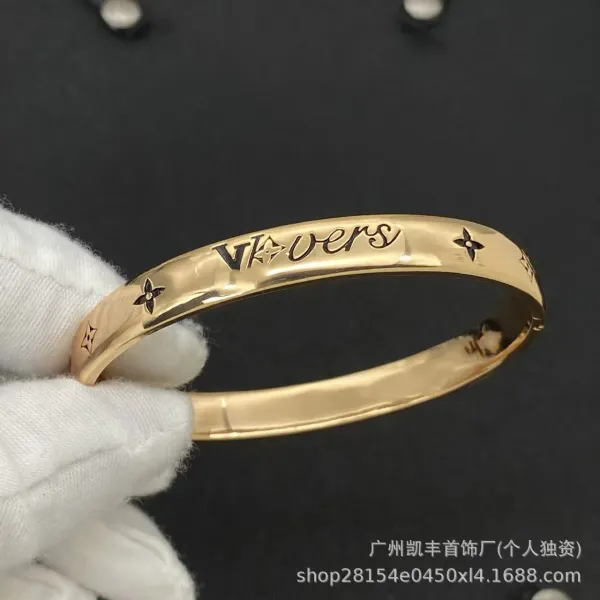 Design Flower Motif Gold-Tone Cuff Bracelet with Crystal Accent Jewelry - 22