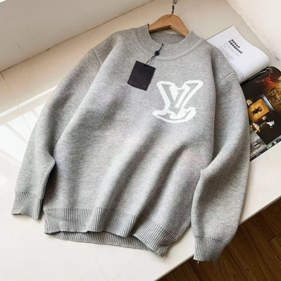 Big brand skiing series inlaid flower round neck floral logo unisex Dalang knitted sweater base sweater