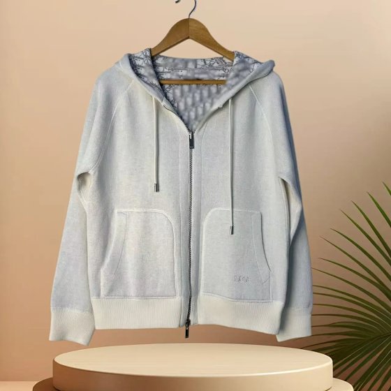 D * Autumn/Winter New Double sided Hooded Zipper Knitted Cardigan for Men and Women