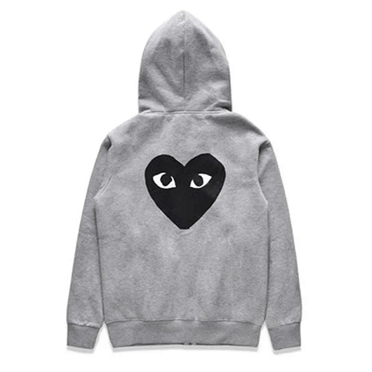 Comme des Garcons Play Heart Hoodie Grey