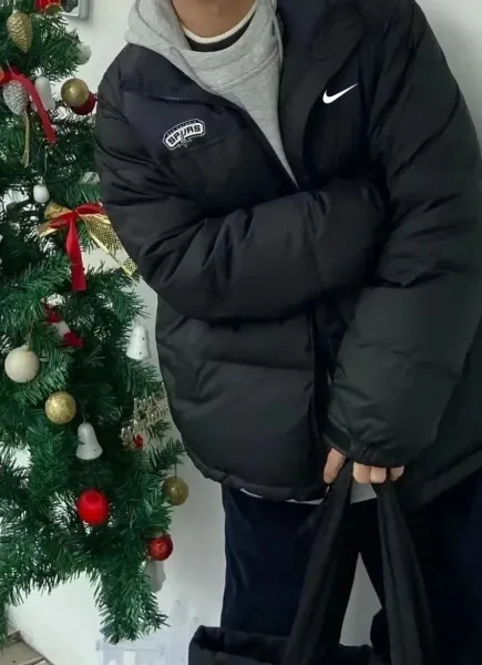 Nike San Antonio Spurs Puffer Jacket Black - 1