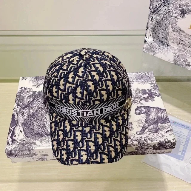 Dior Hats Oblique Jacquard Embroidered Logo Baseball Cap product detail image 13