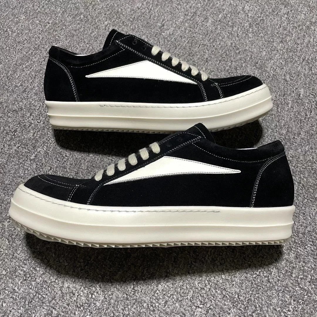 Rick Owens Geobasket Black/White Suede Sneakers