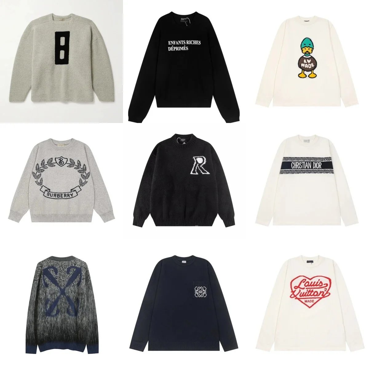 Burberry, Dior, Louis Vuitton,