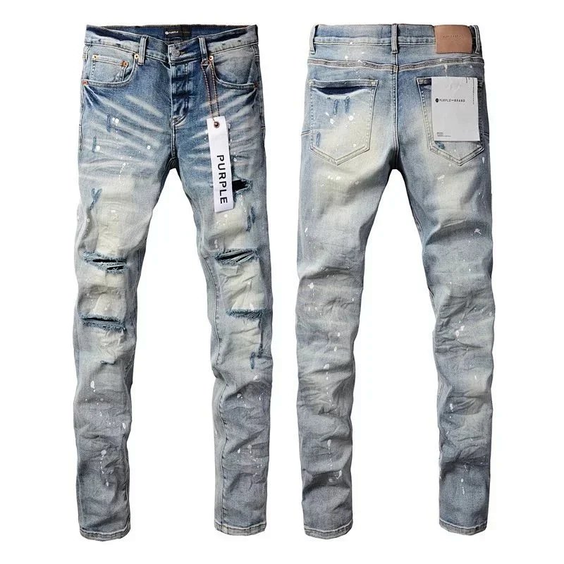 Purple Brand Distressed Ripped Jeans Light Wash product detail 12 in Litbuy spreadsheet finds