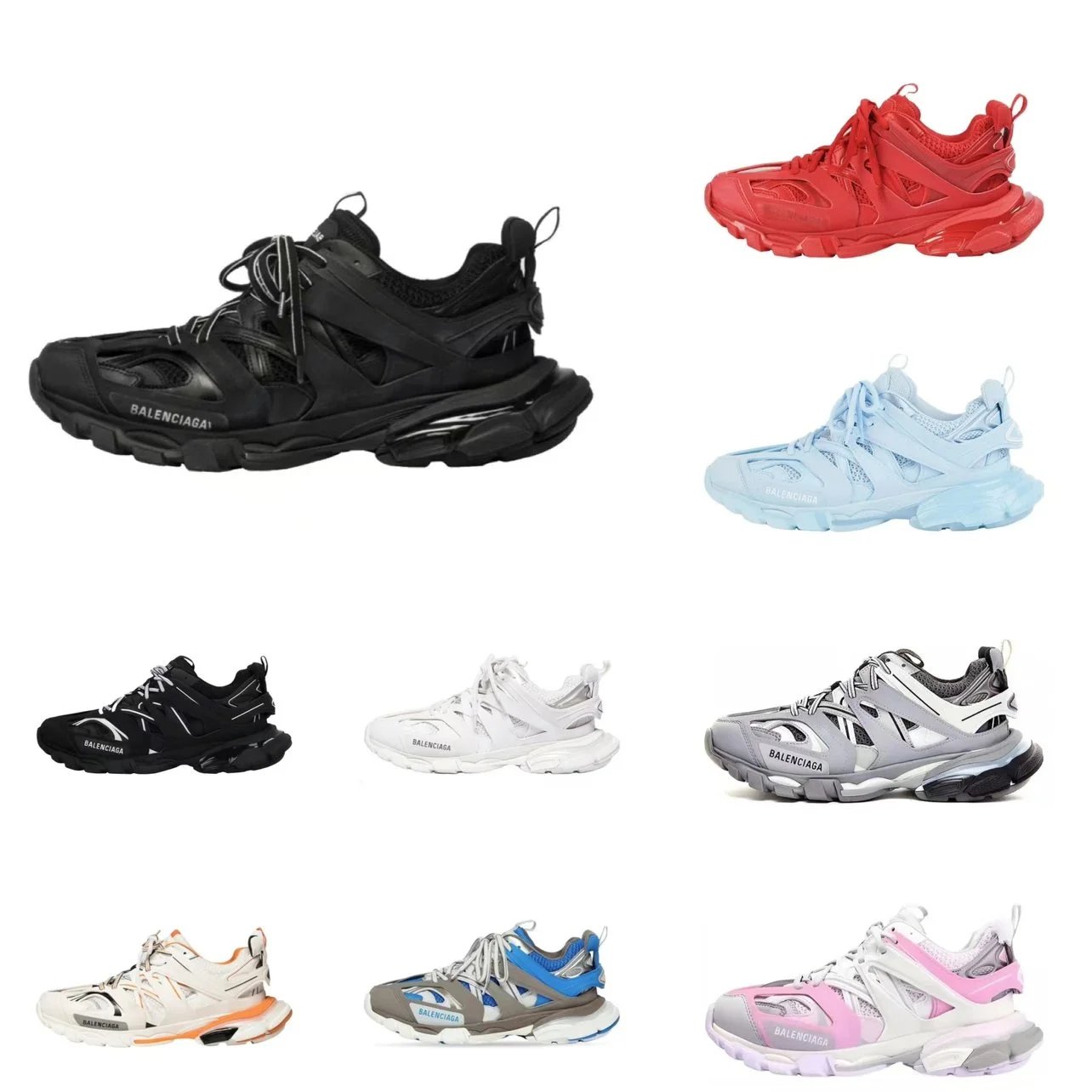 VG version LED with light 3.0 1.0 Track white orange vintage black white gray white silver white white white powder gray black white gray blue gray blue red round toe lace up nylon retro dad shoes