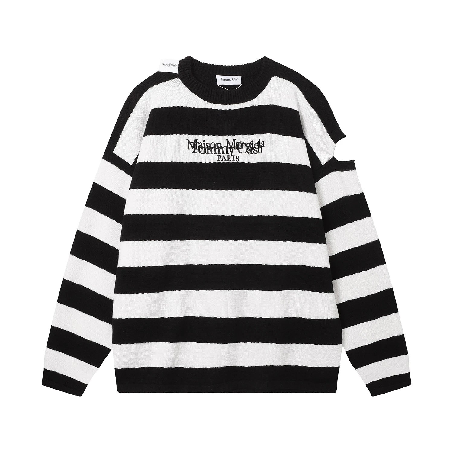 Maison Margiela Black and White Striped Knit Sweater