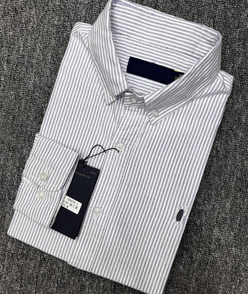 Ralph Lauren Shirts — H907 light blue striped with blue pony colorway — USFans Spreadsheet photo
