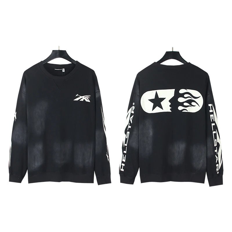 Hellstar Tee Hoodie — D1107 Wash water black colorway — USFans Spreadsheet photo