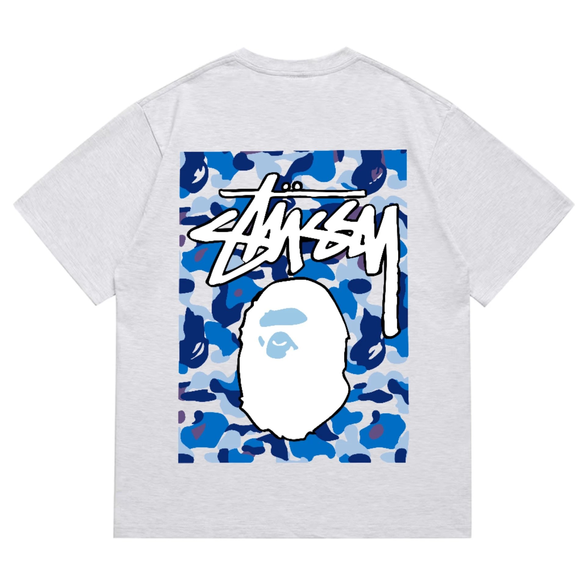 Bape x Stussy Tee — 203 gray blue colorway — USFans Spreadsheet photo