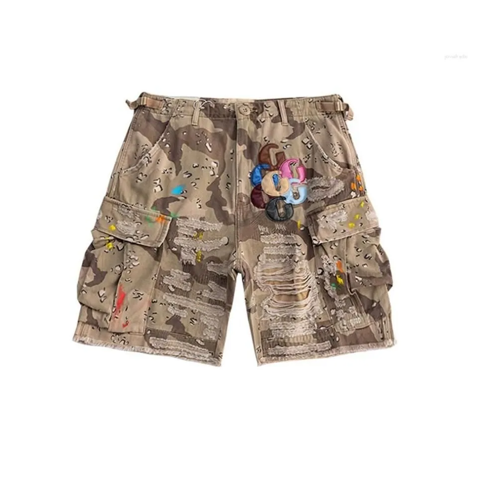 Chrome Hearts Camouflage Distressed Cargo Shorts - rep szorty