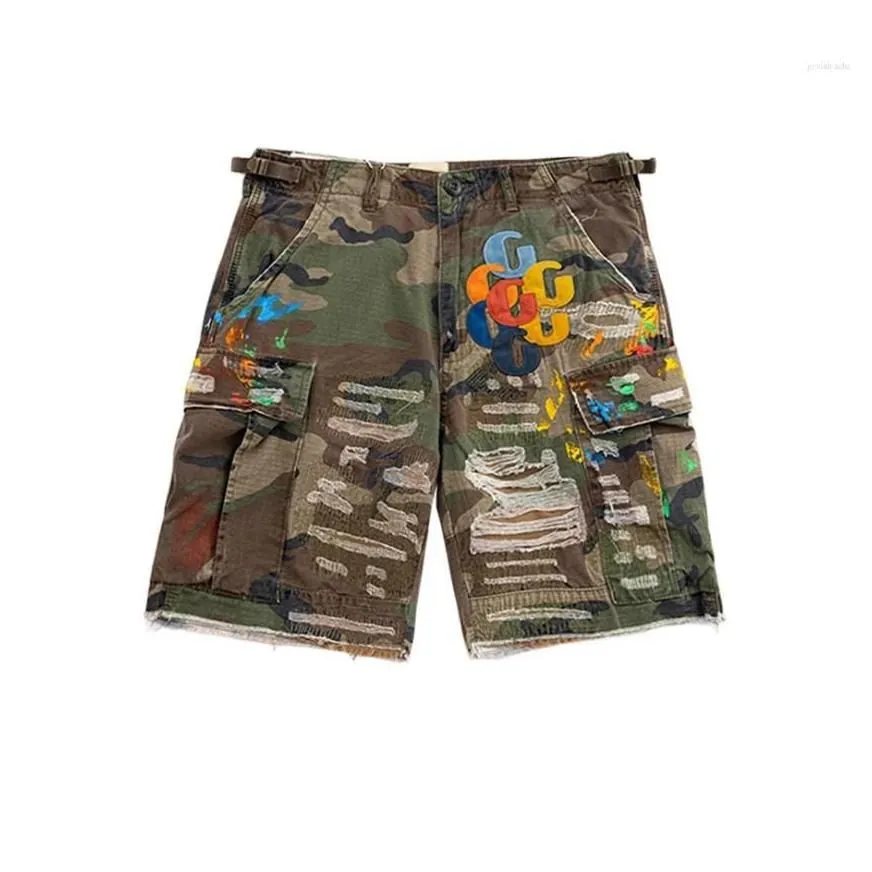 Chrome Hearts Camouflage Distressed Cargo Shorts - rep szorty