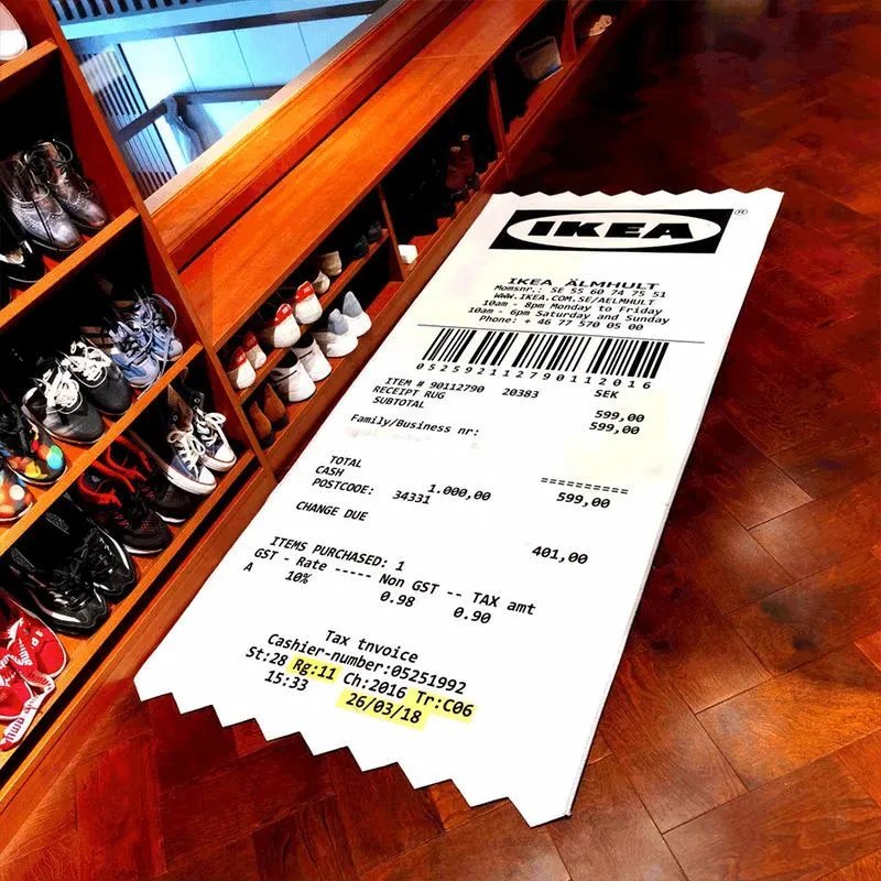 Ikea Receipt Carpet · 2