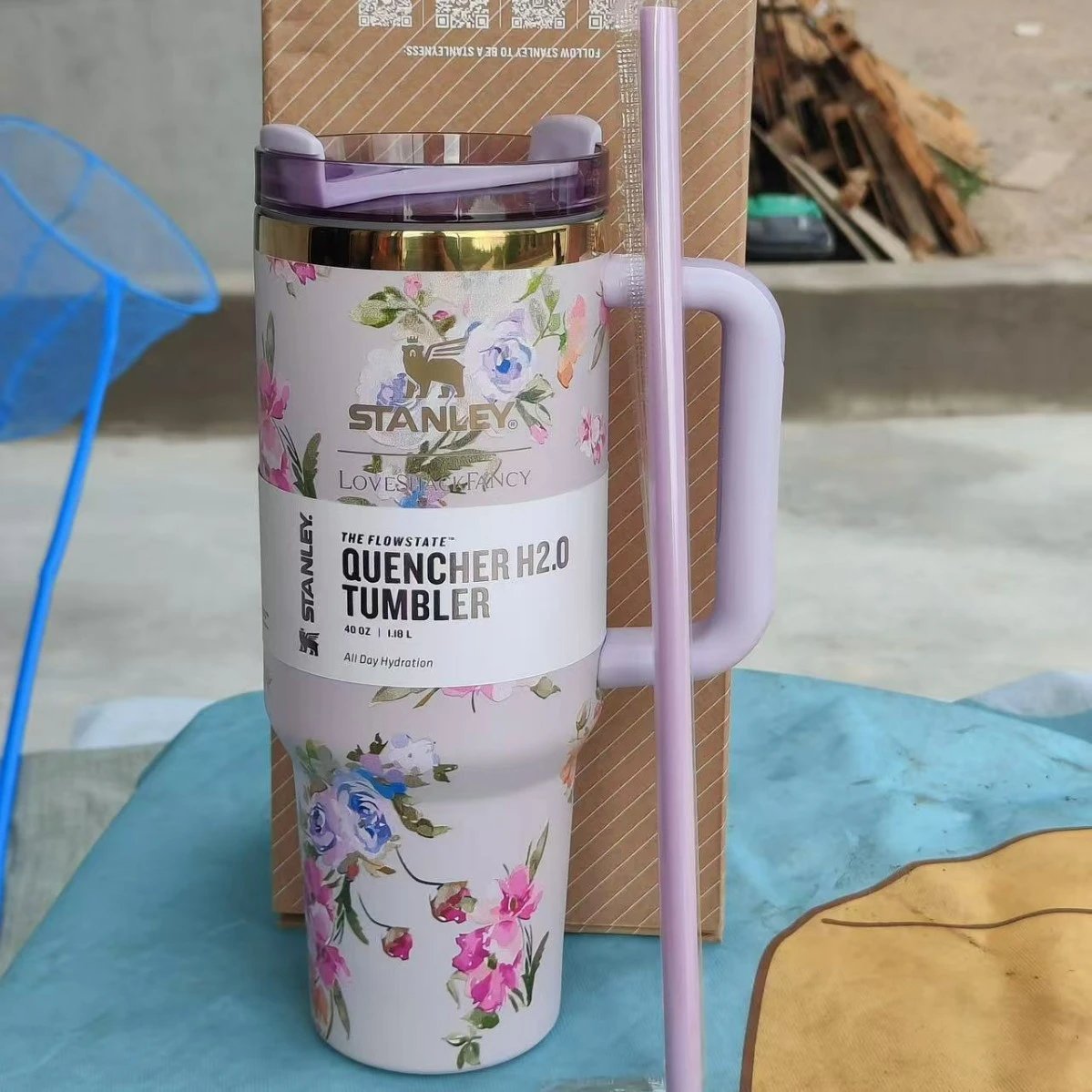 Stanley Thermos Cup — Flowers purple colorway — USFans Spreadsheet photo