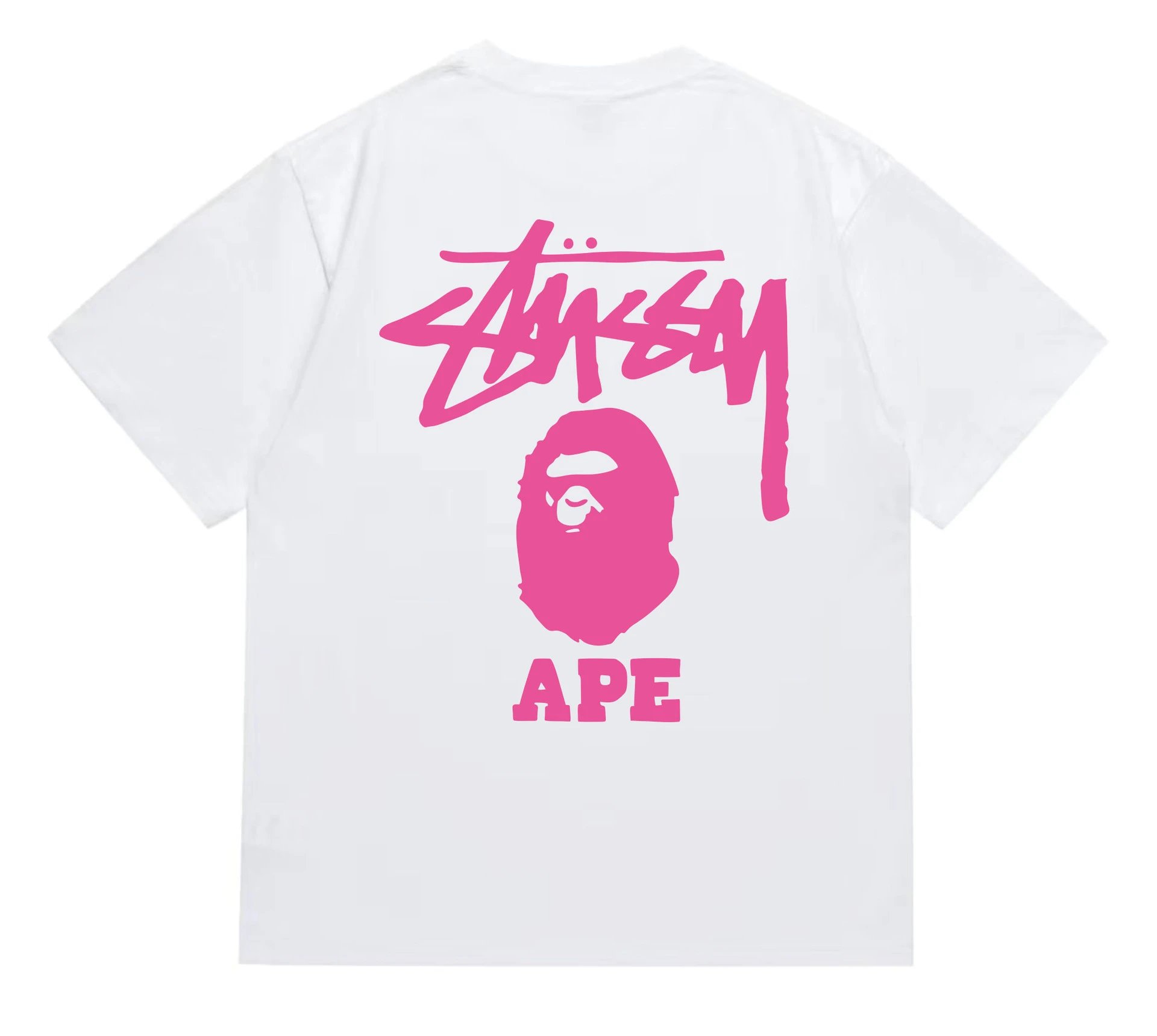 Bape x Stussy Tee — 202 white rose red colorway — USFans Spreadsheet photo