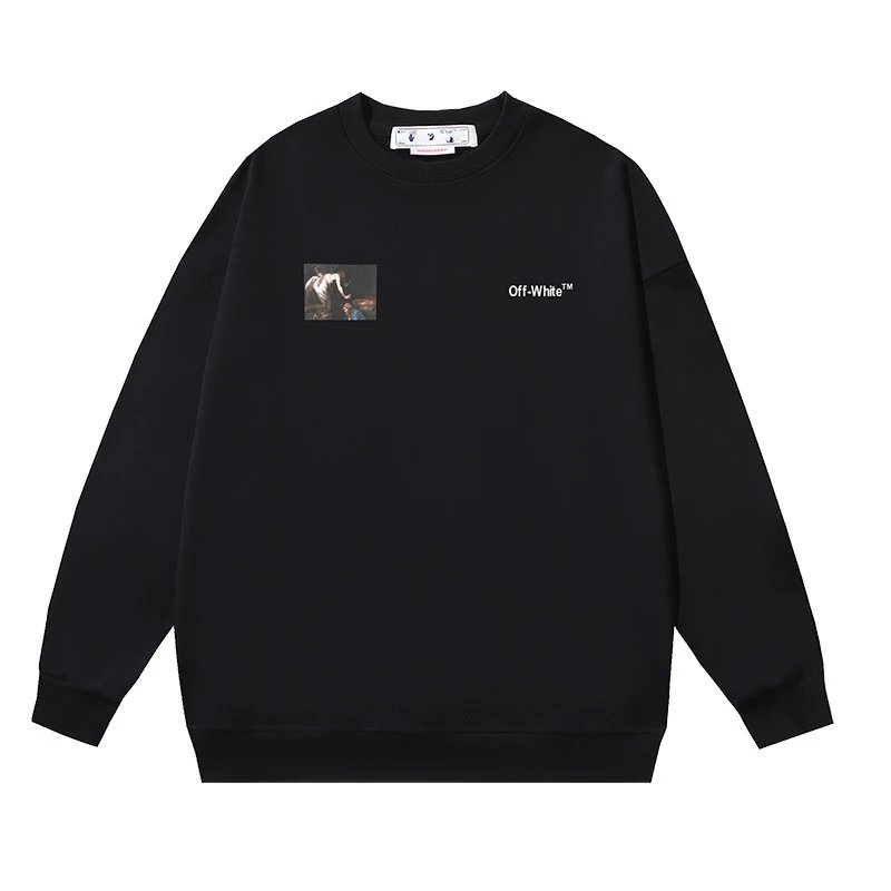 Off-White White Crewneck — 128 black colorway — USFans Spreadsheet photo