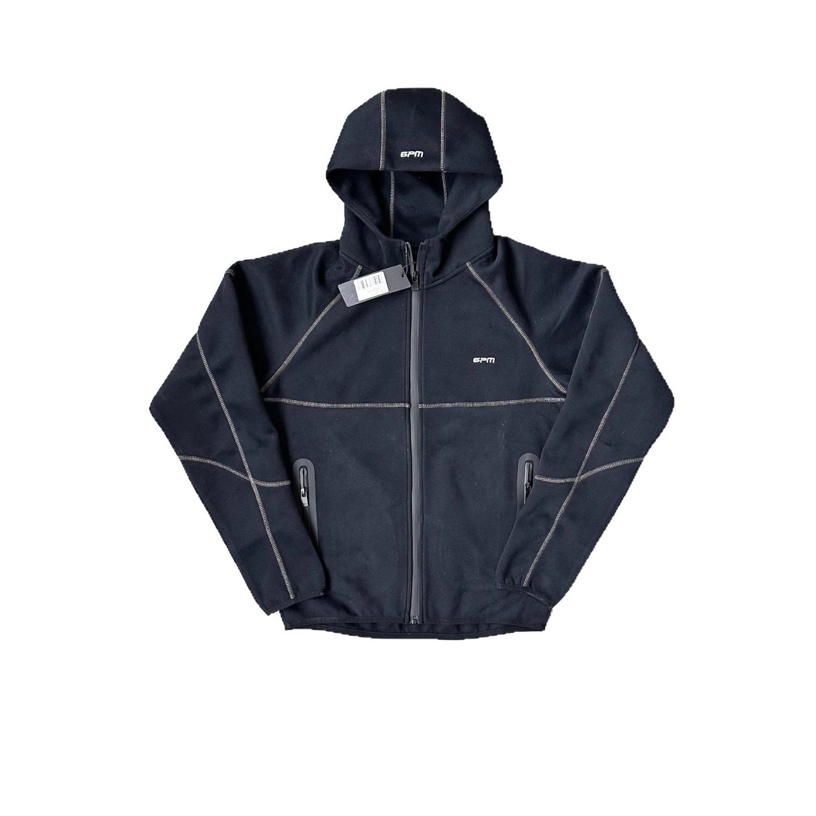 EPM Black Fleece Hoodie with Zipper and Pockets