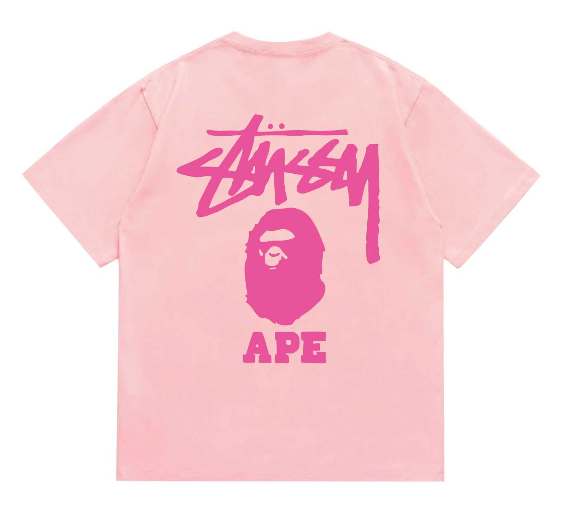 Bape x Stussy Tee — 202 pink rose red colorway — USFans Spreadsheet photo