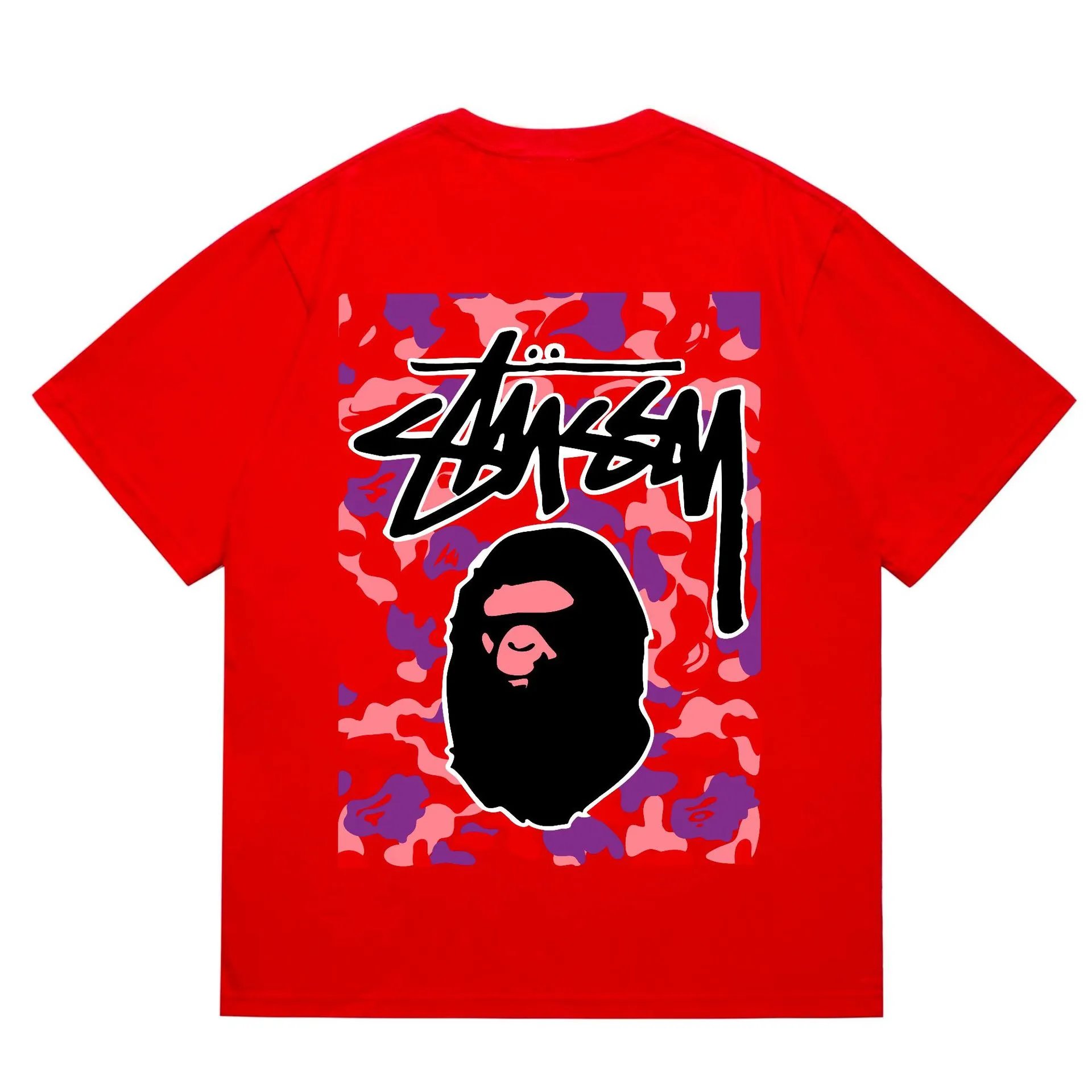 Bape x Stussy Tee — 203 red and black colorway — USFans Spreadsheet photo