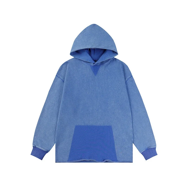 this Washed Denim-texture Hoodie