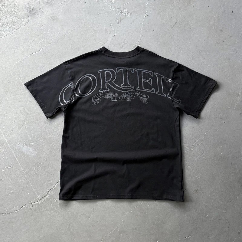 Corteiz Tee — Black print black/high quality 300g colorway — USFans Spreadsheet photo