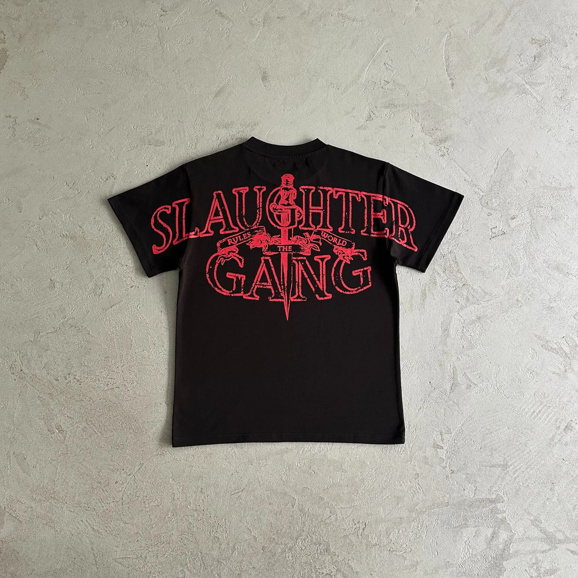 21 Savage's Personal Label, Slaughter Gang—Themed American Retro Graphic T-Shirt
