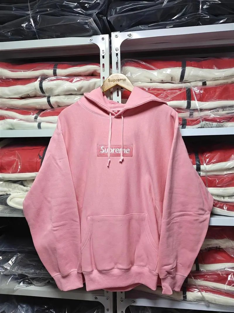 Supreme Box Logo Hoodie 24 — Pink colorway — USFans Spreadsheet photo