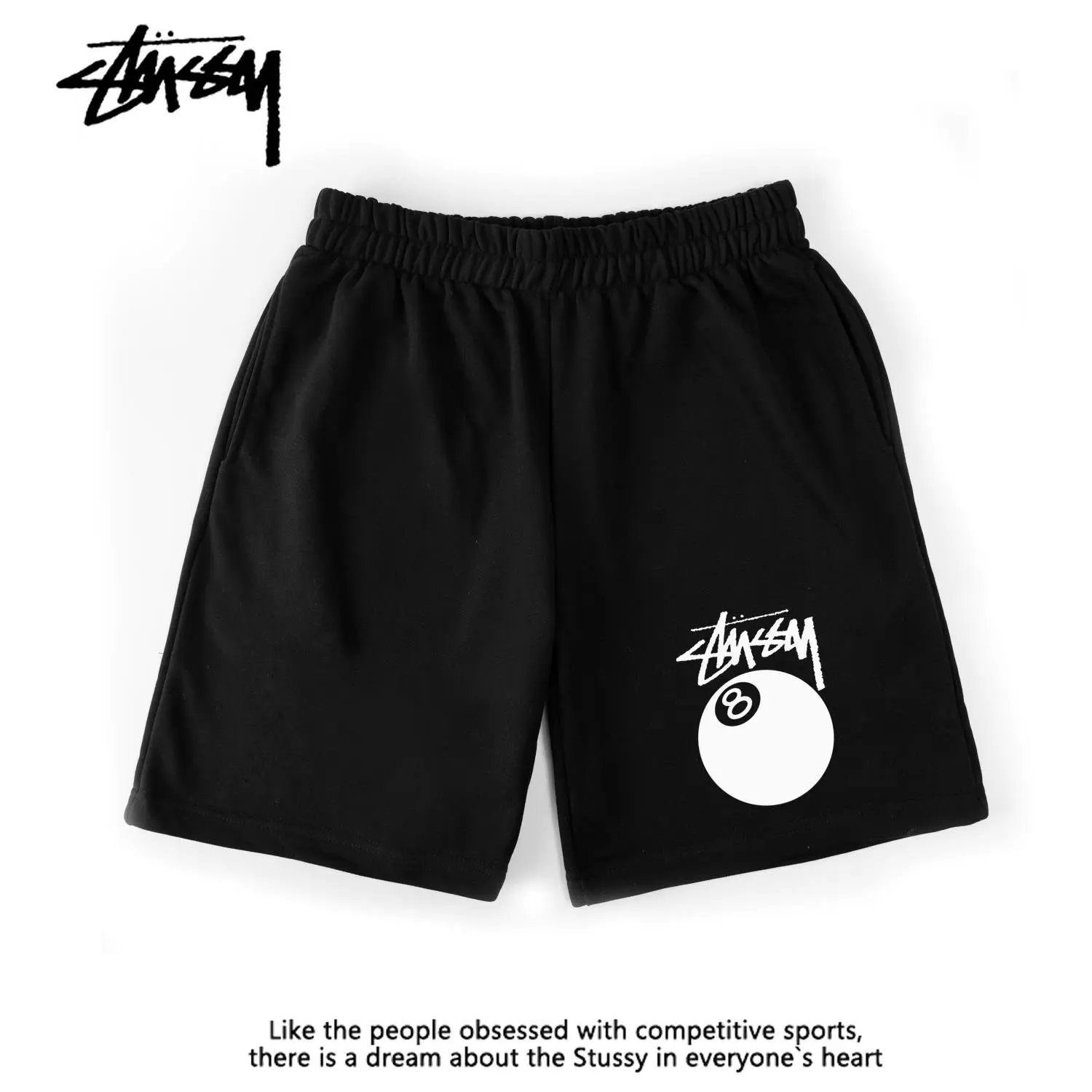 Black billiard shorts]