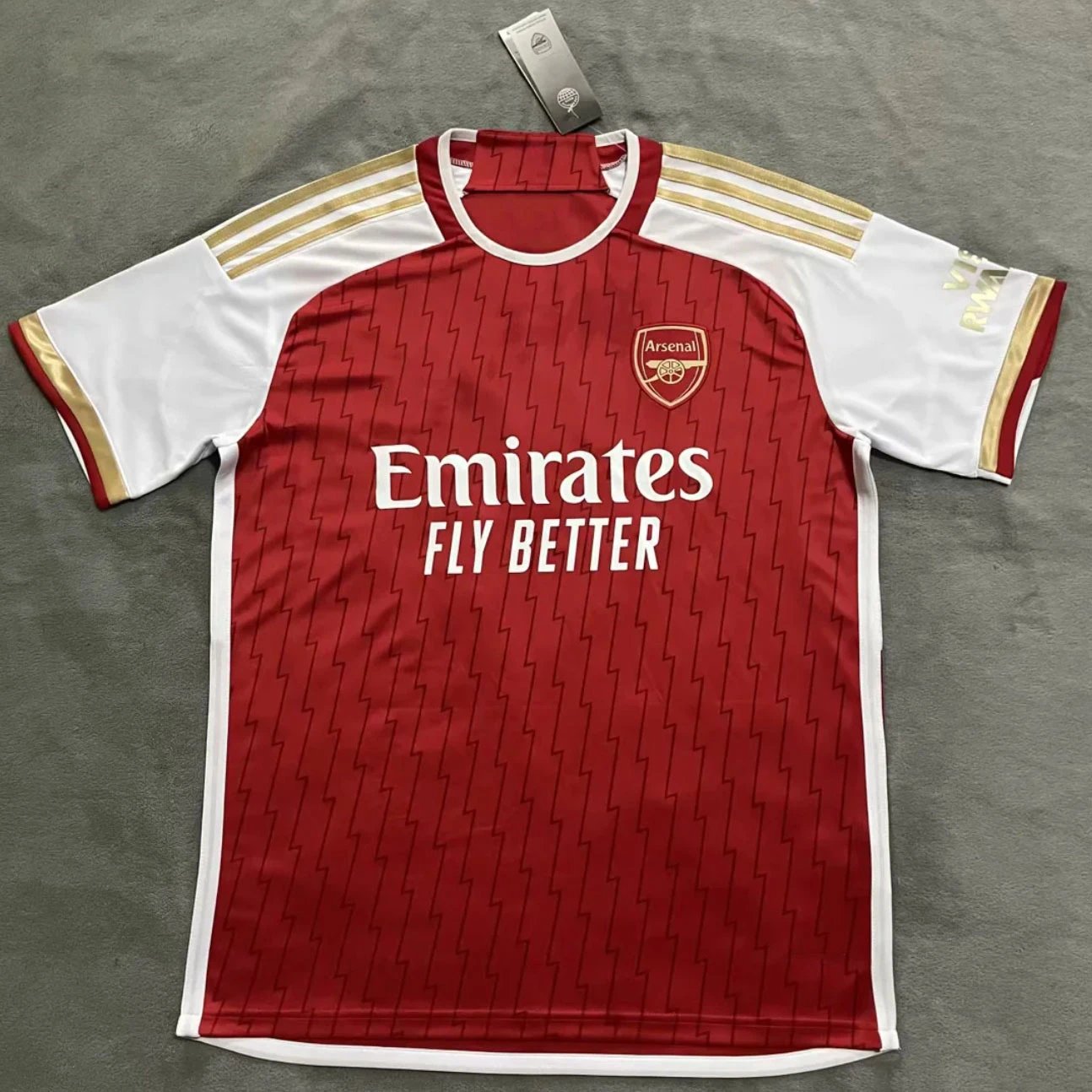 Arsenal Red White Short Sleeve Jersey