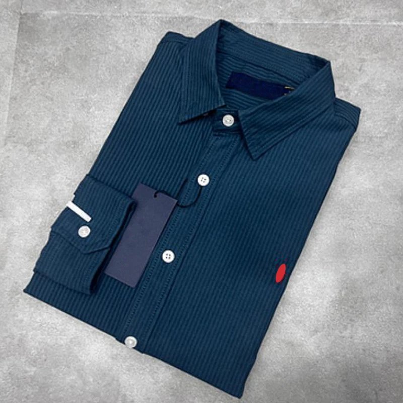 Ralph Lauren Shirts — H907 dark green stripes with red pony colorway — USFans Spreadsheet photo
