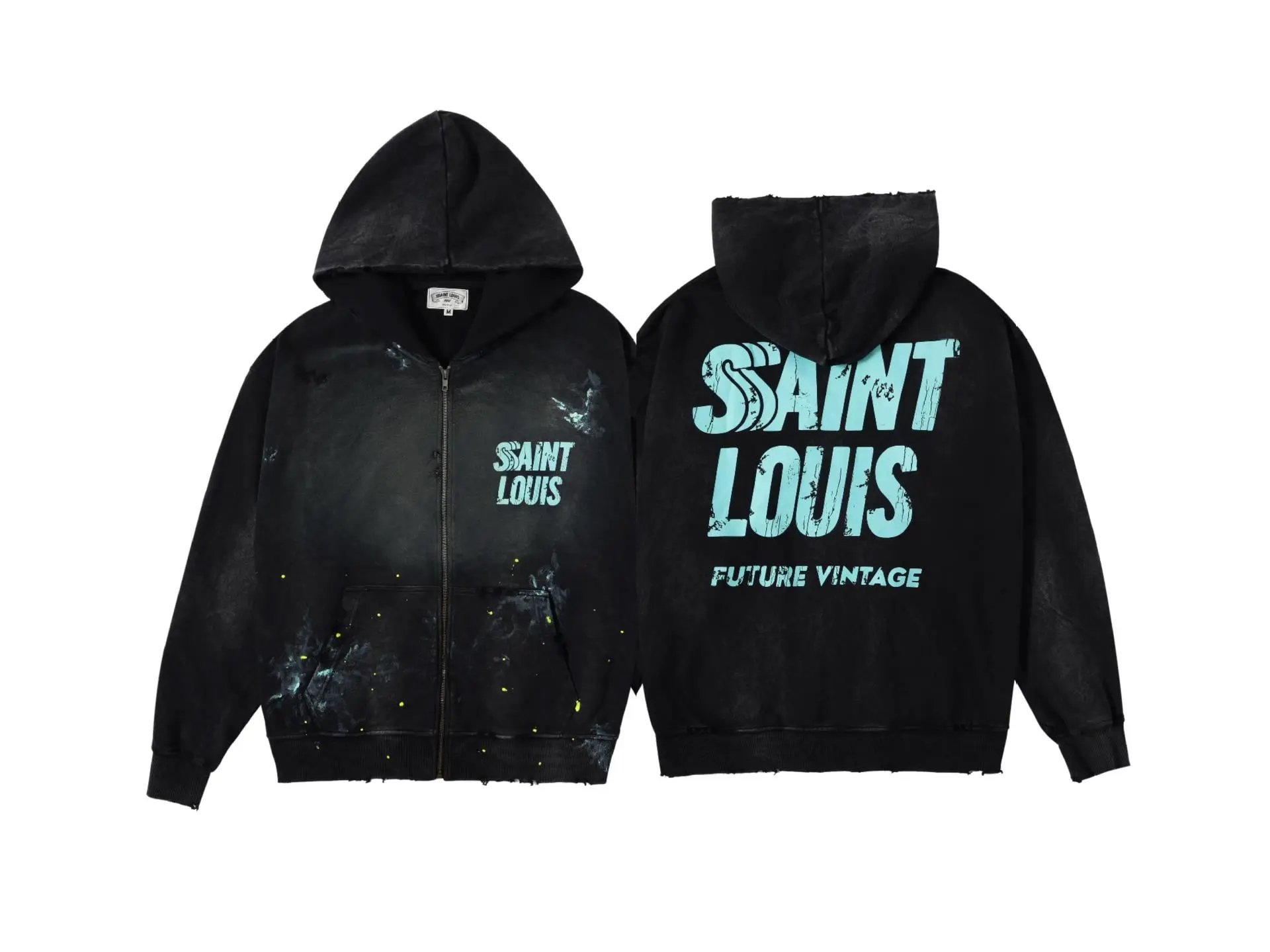Saint Hoodie — ST645 wash water black zipper colorway — USFans Spreadsheet photo