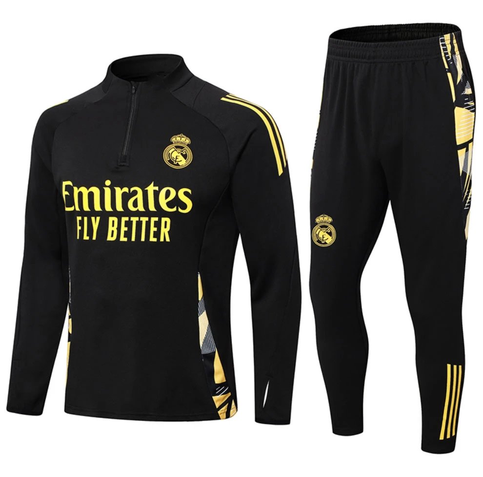 Football Set Tracksuit — 2425 Real Madrid Black Gold colorway — USFans Spreadsheet photo