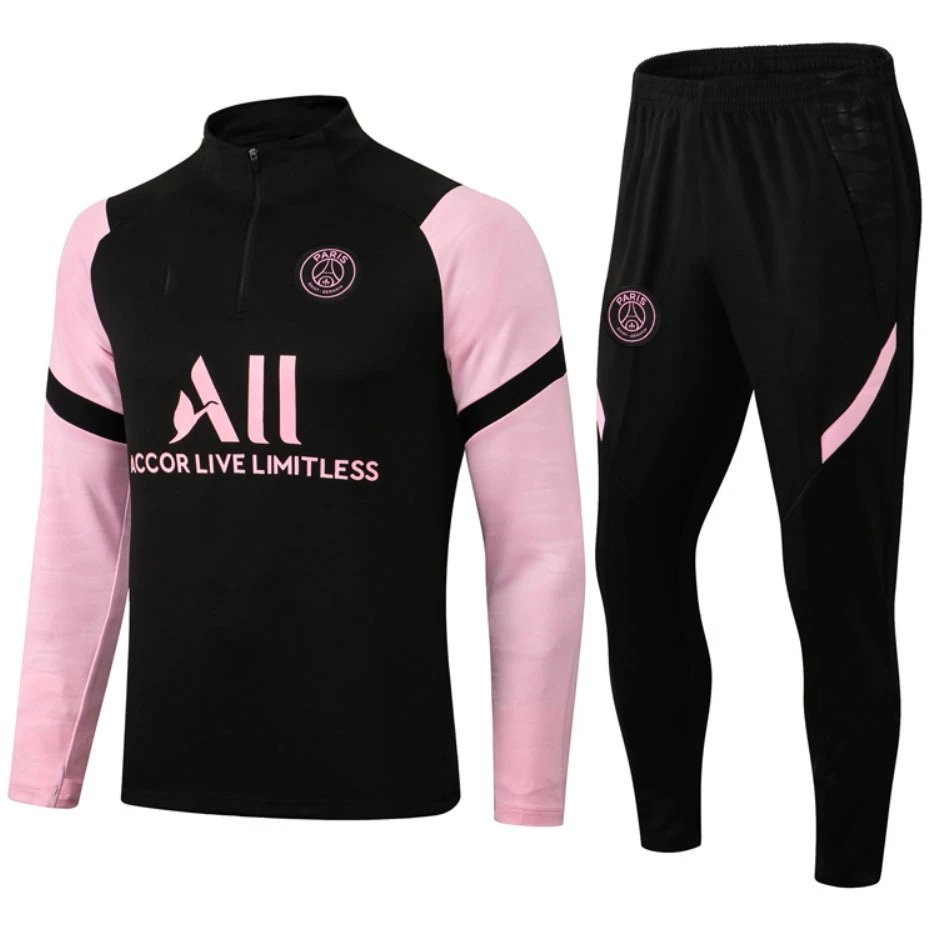 Football Set Tracksuit — 2122 Paris black pink sleeves colorway — USFans Spreadsheet photo