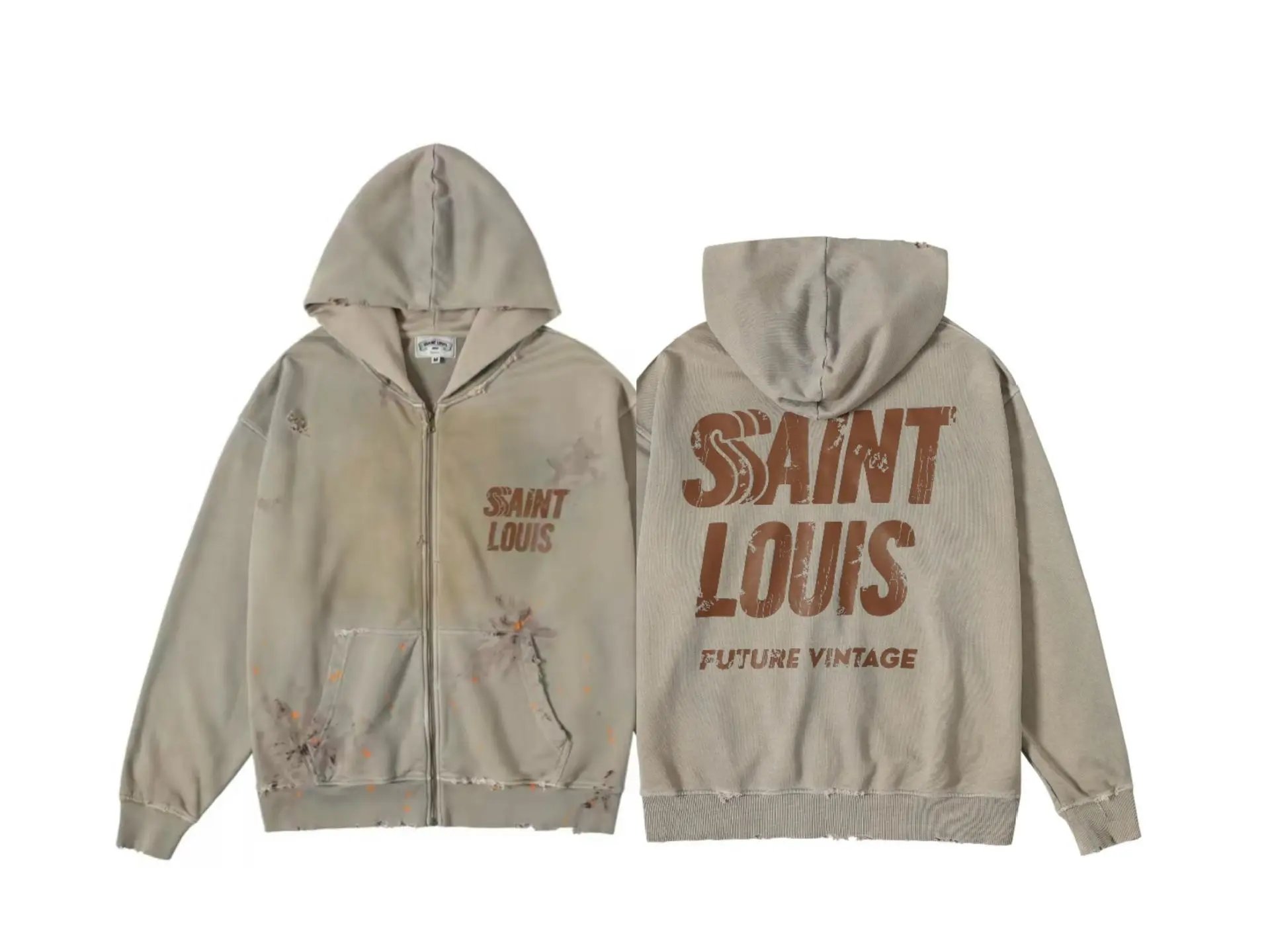 Saint Hoodie — ST645 wash water brown zipper colorway — USFans Spreadsheet photo