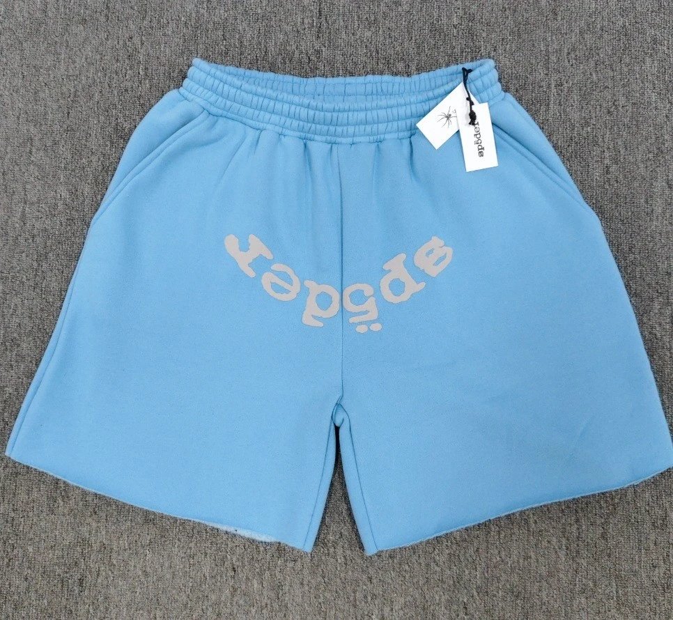 Sp5der Shorts — blue and gray letters colorway — USFans Spreadsheet photo