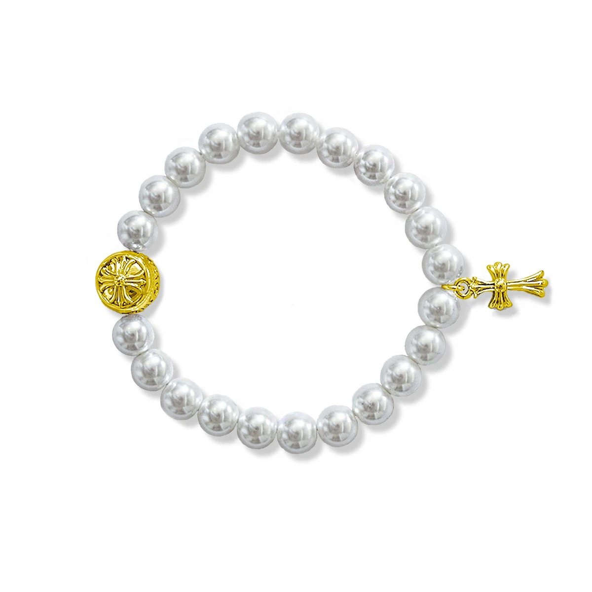Chrome Hearts Beat Bracelet — Cross Pearl Gold Bracelet colorway — USFans Spreadsheet photo