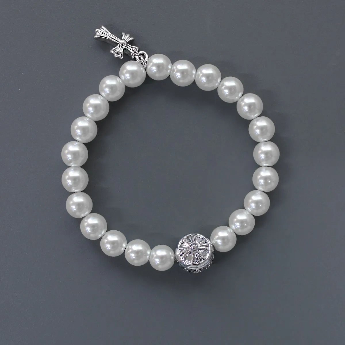 Chrome Hearts Beat Bracelet — Cross Pearl White Gold Bracelet colorway — USFans Spreadsheet photo