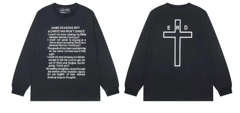 ERD Hoodies — ER016 black long sleeve T-shirt colorway — USFans Spreadsheet photo