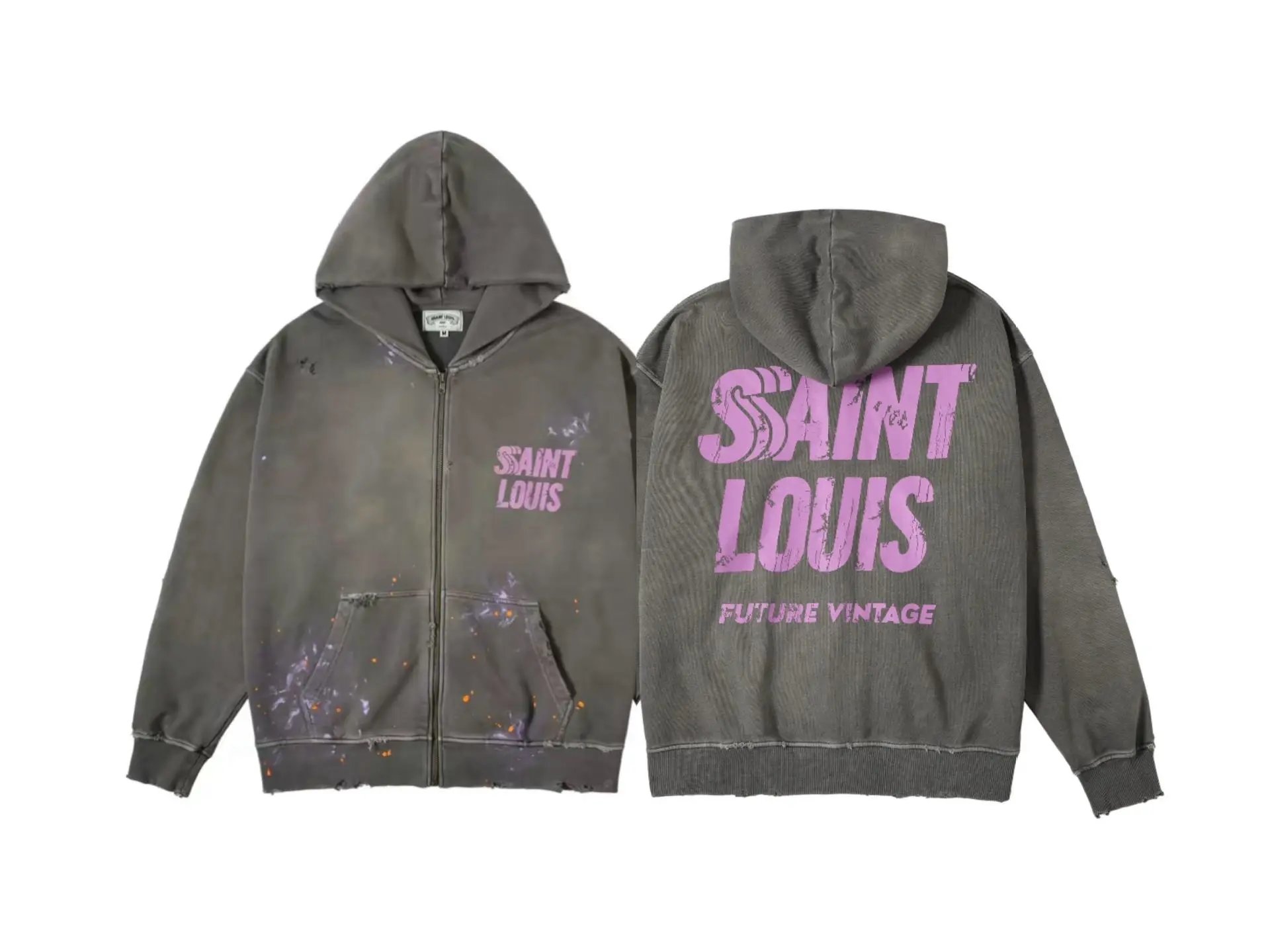Saint Hoodie — ST645 wash water gray zipper colorway — USFans Spreadsheet photo