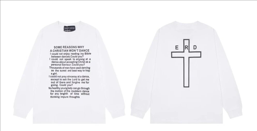 ERD Hoodies — ER016 white long sleeve T-shirt colorway — USFans Spreadsheet photo