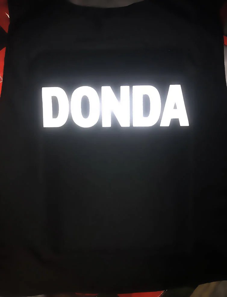 Kanye Donda Rapper Vest — Black reflective M with letters below 16 colorway — USFans Spreadsheet photo