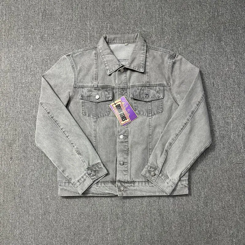 Enyce Washed Grey Denim Trucker Jacket