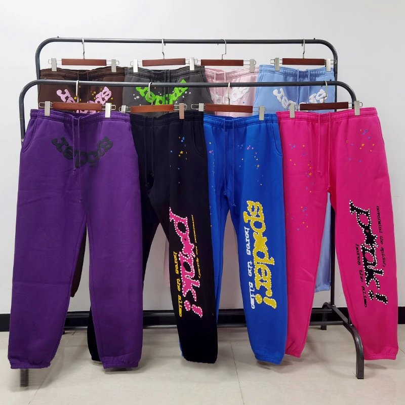 热销Sp5der蜘蛛网重磅450G加绒卫裤美式嘻哈高街潮流卫衣套装