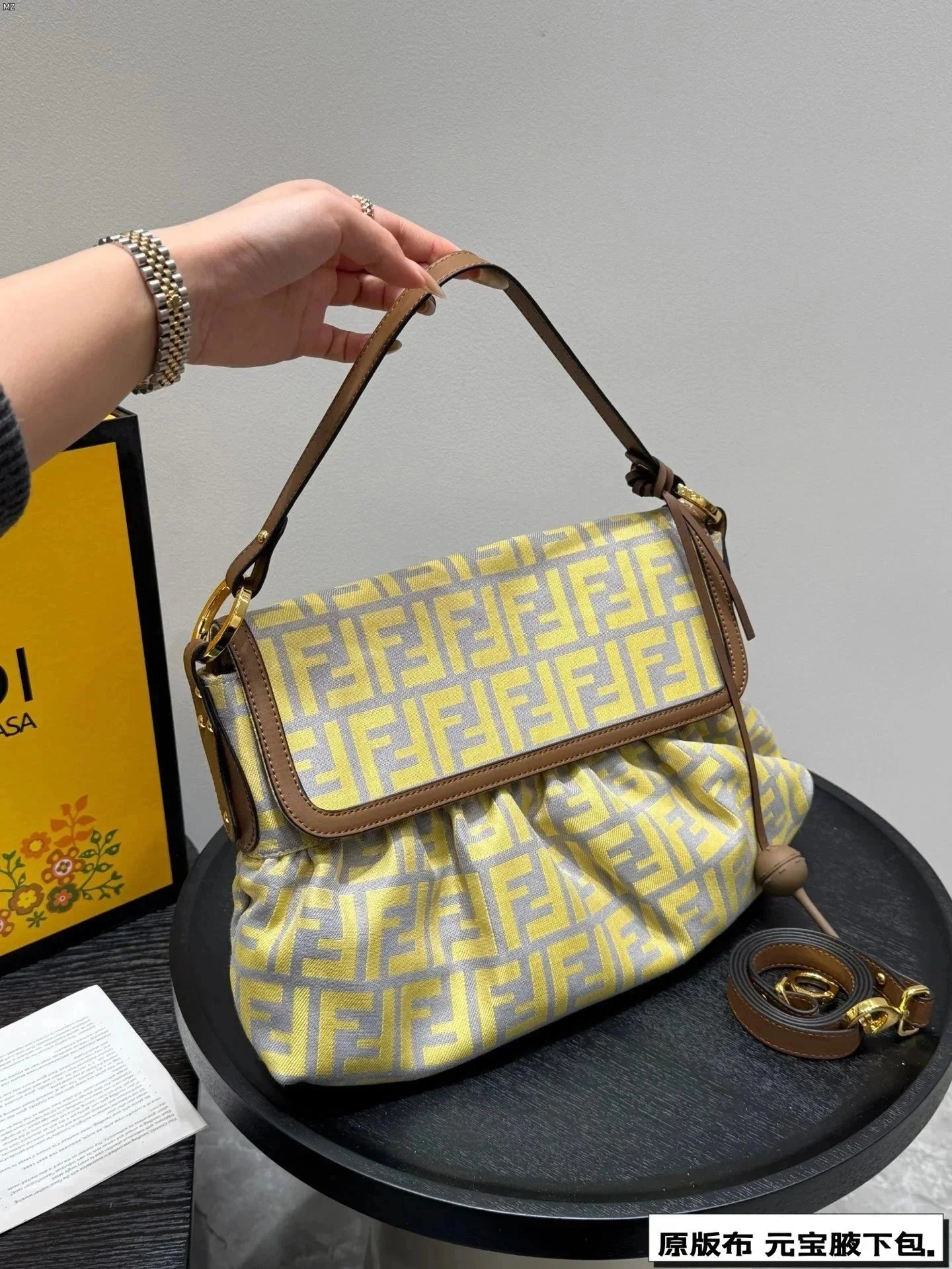 Fendi Peekaboo ISeeU FF Logo Black Leather Shoulder Bag - 13